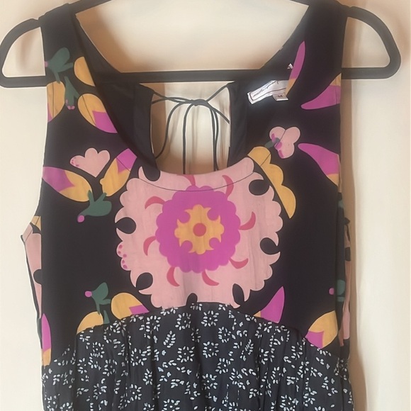 Anupamaa Floral Maxi silk & cotton combo Dress - Multicolor size medium - Picture 2 of 10